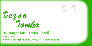 dezso tomko business card